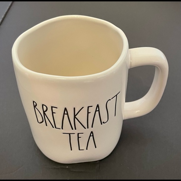 Rae Dunn BREAKFAST TEA Coffee Mug White Black LL by Magenta Farmhouse Pottery - Picture 12 of 12